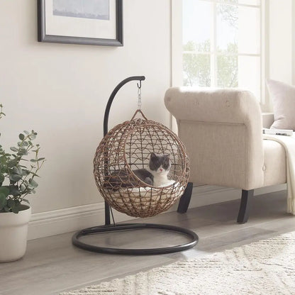 MeowLuxe™ Wicker Bed